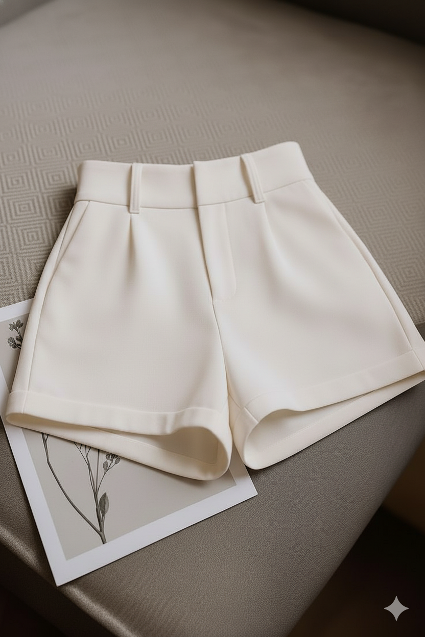 Shorts Oxford blanco
